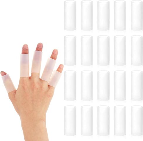Bewudy 20pcs الأكمام أصابع الحماة ، حماة إصبع السيليكون أصابع أسرّة ويحمي دروع الإبهام المطاطية توفر الراحة للأصابع المتشققة in Saudi Arabia