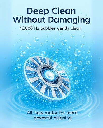 Ultrasonic Cleaner Set, 46KHz Portable Ultrasonic Jewelry Cleaner, 18Oz Clean Pod Glasses Cleaner Machine Cleaning Sets, Sonic Cleaner for Silver Jewelry Necklace Glasses Watch Denture Bracelets in Saudi Arabia