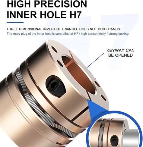 Flexible Diaphragm Coupling D40L35 8mm to 22mm 8-Screw Larger Step Servo Motor Coupler(16X16) in Saudi Arabia