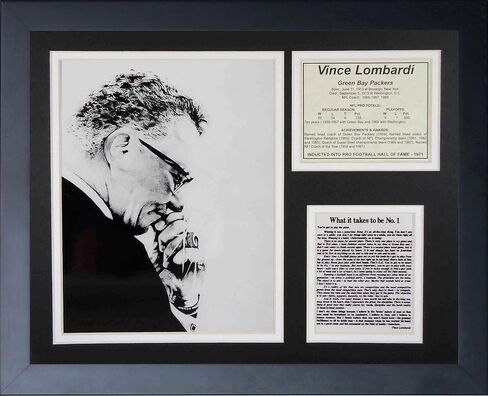 Legends Never Die Vince Lombardi Creed Framed Photo Collage, 11x14-Inch,Black in Saudi Arabia