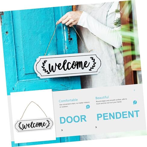 GLEAVI Rustic Wood Welcome Sign for Front Door Single-sided Door Plate Pendant for Coffee Bar Restaurant Home Homeowners and Families in Saudi Arabia