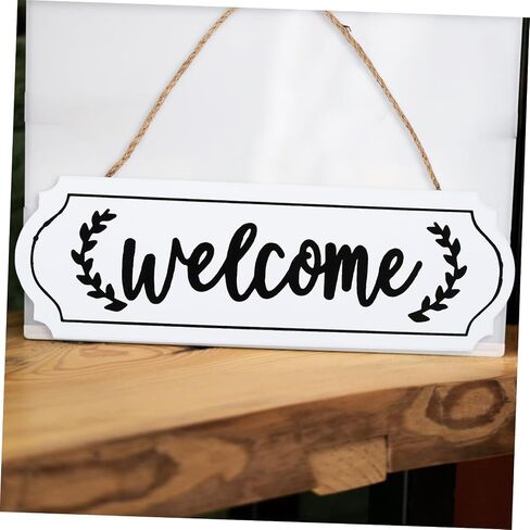 GLEAVI Rustic Wood Welcome Sign for Front Door Single-sided Door Plate Pendant for Coffee Bar Restaurant Home Homeowners and Families in Saudi Arabia