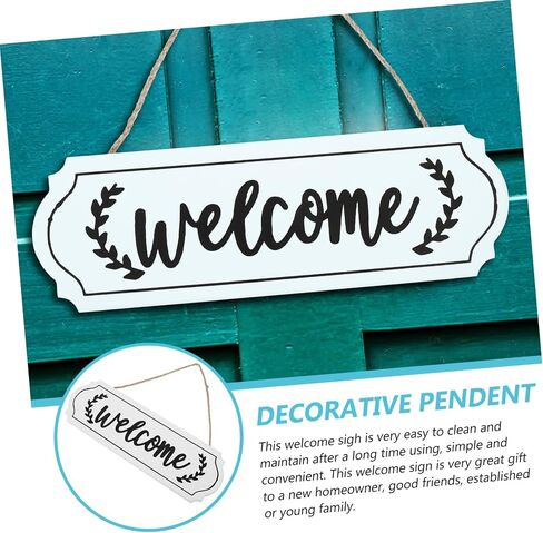 GLEAVI Rustic Wood Welcome Sign for Front Door Single-sided Door Plate Pendant for Coffee Bar Restaurant Home Homeowners and Families in Saudi Arabia