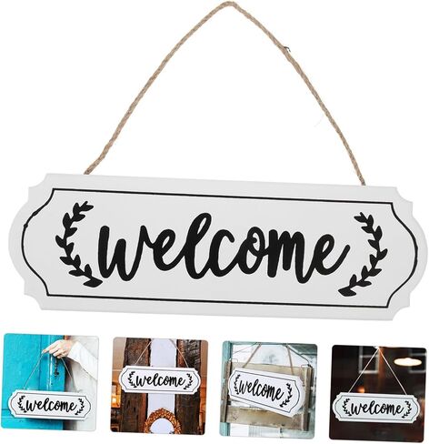 GLEAVI Rustic Wood Welcome Sign for Front Door Single-sided Door Plate Pendant for Coffee Bar Restaurant Home Homeowners and Families in Saudi Arabia