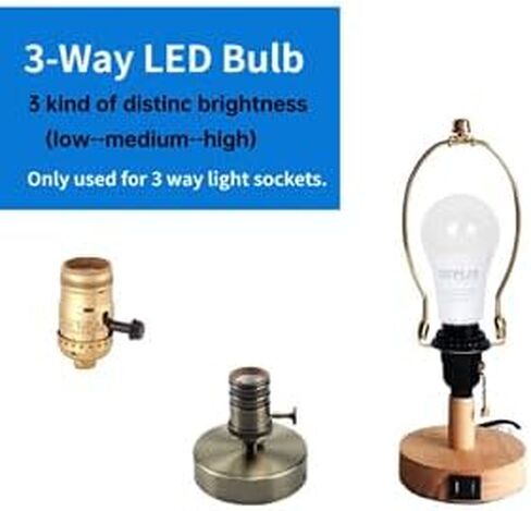 4 Pack 3 Way Light Lights 50 100 150W ، ضوء النهار 5000K ، ثلاثة Way A19 ، قاعدة E26 ، مثالية لغرفة النوم وغرفة المعيشة وغرفة الدراسة in Saudi Arabia