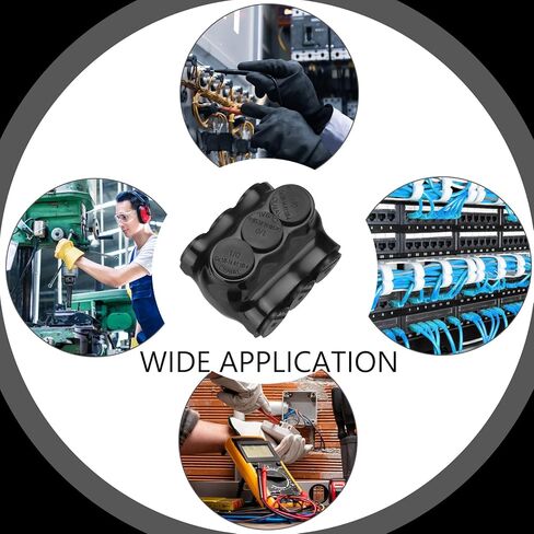 5 Pack Black Multi Cable Connector Insulated Multi Tap Connector 3 Wire Port Splice Dual Sided Entry Prefilled with Oxide Inhibitor (3/0-6awg) in Saudi Arabia
