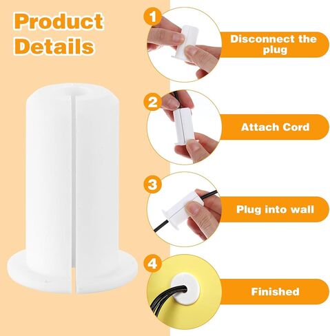 4pcs جدار الحلقات للكابلات 3/4 بوصة توجيه الكبل مجموعة لاتغالات كابل السيليكون من خلال الحلقات الجدار المناشرات (أبيض) in Saudi Arabia