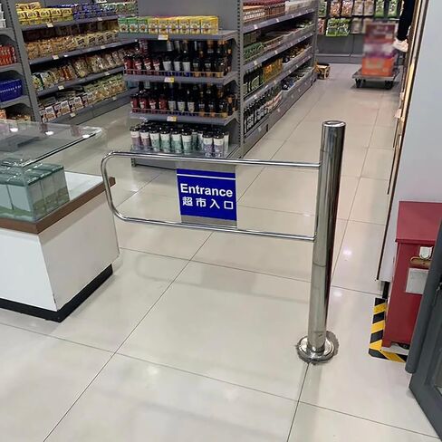 Stainless Steel One-Way Swing Door | Durable Driveway & Pedestrian Safety Gate for Supermarkets, Factories & Parks | 90×97 cm Heavy-Duty Design in Saudi Arabia