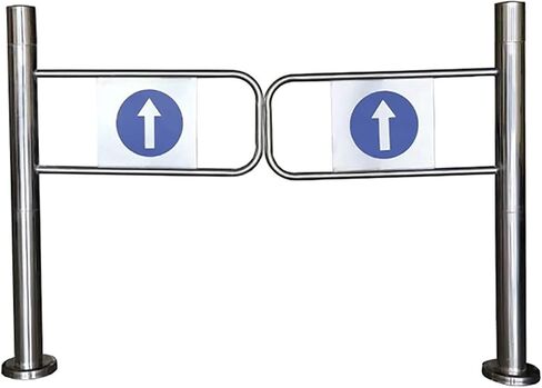 بوابة التأرجح التلقائي في اتجاه واحد ، باب السوبر ماركت الفولاذ المقاوم للصدأ ، حاجز أمان للمكتبات والمتاجر ذات المناظر الخلابة ، بوابة فضية متينة (90x97 سم) in Kuwait