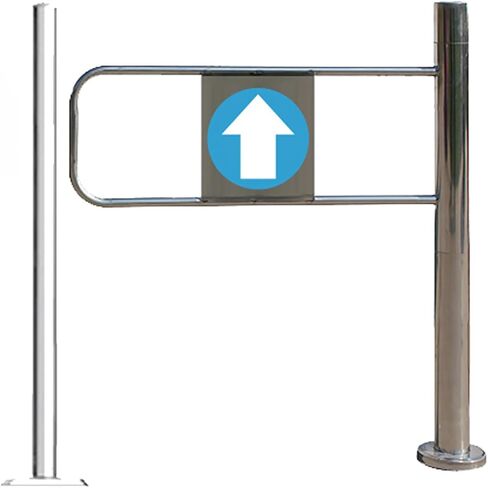Heavy Duty Stainless Steel Swing Gate for Supermarket Entrance, Commercial 1-Way Access Door, Durable Store & Library Barrier (Right, 100×97 cm) in Kuwait