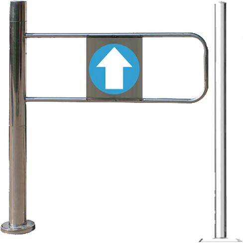 Heavy Duty Stainless Steel Swing Gate for Supermarket Entrance, Commercial 1-Way Access Door, Durable Store & Library Barrier (Right, 100×97 cm) in Kuwait