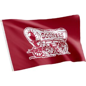 Desert Cactus University of Oklahoma UO Flag - 3 × 5 أقدام سونرز لافتة ، نسيج داخلي/خارجي متين ، تصميم البوليستر بنسبة 100 ٪ (النمط F) in Kuwait