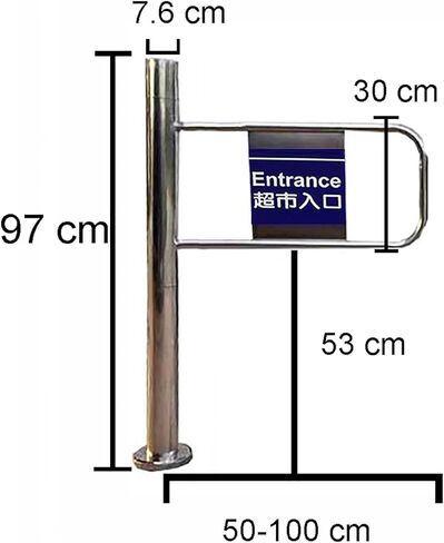باب مضيف مقاوم للصدأ في اتجاه واحد ، بوابة المشاة ممر للمصنع والمتنزه ، دخول 90 درجة ، مدخل متين في اتجاه واحد (يمين ، 90 × 97 سم) in Kuwait