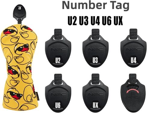 PU Leather Driver Headcover Fairway Wood Head Covers Hybrid Headcover(1pc or 3pcs Set) Yellow Funny Golf Club Covers for Men Protect Your Clubs with Golf Head Covers in Saudi Arabia