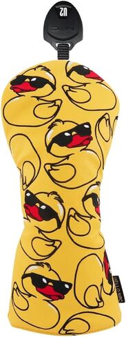 PU Leather Driver Headcover Fairway Wood Head Covers Hybrid Headcover(1pc or 3pcs Set) Yellow Funny Golf Club Covers for Men Protect Your Clubs with Golf Head Covers in Saudi Arabia