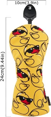 PU Leather Driver Headcover Fairway Wood Head Covers Hybrid Headcover(1pc or 3pcs Set) Yellow Funny Golf Club Covers for Men Protect Your Clubs with Golf Head Covers in Saudi Arabia