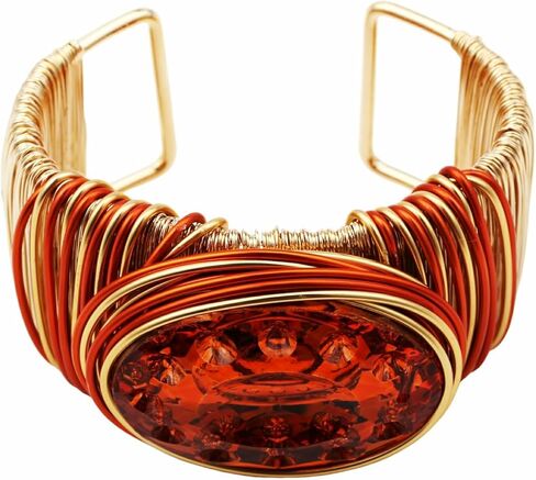 Gold Color Arm Cuff Big Crystal Bangle for Women Thick Wide Wrist Wrap Chunky Statement Non Tarnish Sex Trendy Bracelet Jewelry in Kuwait