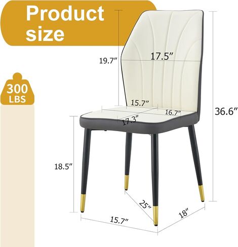 Modern Dining Chairs with Stylish PU Patterned backrest and Black Metal Legs for a Comfortable Home Experience in The Kitchen, Bedroom and Office. (Gray) in Saudi Arabia