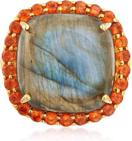 Ross-Simons Labradorite و 1.00 ct. T.W. حلقة السترين البرتقالية بالذهب 18kt على الجنيه الاسترليني in Saudi Arabia