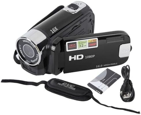 كاميرا فيديو Zjchao ، 2.7 بوصة TFT DV كاميرا 4K 48 ميجابكسل شاشة Rotatable 16x Zoom Camera مع كابل USB مثالي للسفر المدونة (أحمر) in Saudi Arabia