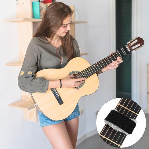 Guitar String Mute Damper Cotton Bass Guitar Fret Mute Fingerboard Mute Tape Adjustable Guitar String Dampener Bass Guitar Accessories 4 Pcs in Saudi Arabia