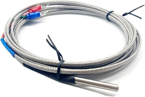 k Type Probe 4mm*30mm K/J PT100 1/2/ 3/5/10m Probe Type Shielded Braide Wire Thermocouple Temperature Sensor for Temperature Controllers(J Type 1m) in Kuwait