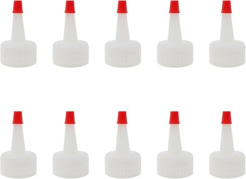 10 pcs squeezed bottle lids 24/410 red tip cap cap blastic distensing caps مع فتحة 2 مم لزجاجة الضغط البلاستيكي in Kuwait