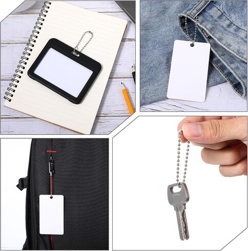 300Pcs Ball Chains Keychain, 4.72 Inch Dog Tag Chains Ball Bead Chain Beaded Chain Connector Clasp Beads Chains for Jewelry Making Key Rings Crafts DIY Hanging Decoration in Saudi Arabia