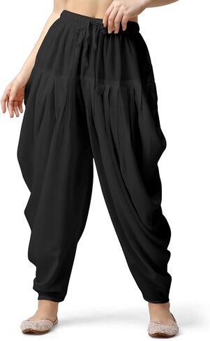 Kolakeer® Women's Loose Fit Rayon Yoga Dhoti Pants Patiala Salwar Harem Pants (Free Size - 26 Inch to 36 Inch in Kuwait