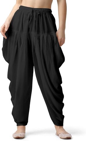 Kolakeer® Women's Loose Fit Rayon Yoga Dhoti Pants Patiala Salwar Harem Pants (Free Size - 26 Inch to 36 Inch in Kuwait