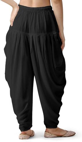 Kolakeer® Women's Loose Fit Rayon Yoga Dhoti Pants Patiala Salwar Harem Pants (Free Size - 26 Inch to 36 Inch in Kuwait