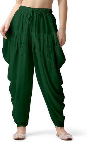 Kolakeer® Women's Loose Fit Rayon Yoga Dhoti Pants Patiala Salwar Harem Pants (Free Size - 26 Inch to 36 Inch in Kuwait