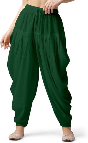 Kolakeer® Women's Loose Fit Rayon Yoga Dhoti Pants Patiala Salwar Harem Pants (Free Size - 26 Inch to 36 Inch in Kuwait