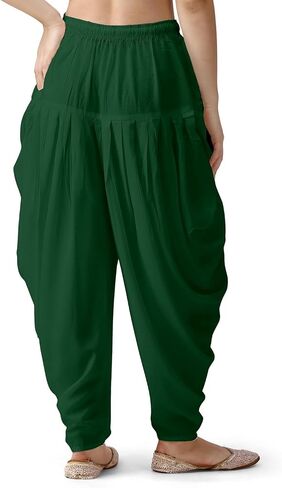 Kolakeer® Women's Loose Fit Rayon Yoga Dhoti Pants Patiala Salwar Harem Pants (Free Size - 26 Inch to 36 Inch in Kuwait