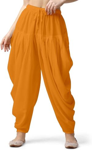 Kolakeer® Women's Loose Fit Rayon Yoga Dhoti Pants Patiala Salwar Harem Pants (Free Size - 26 Inch to 36 Inch in Kuwait