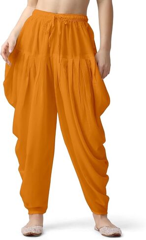 Kolakeer® Women's Loose Fit Rayon Yoga Dhoti Pants Patiala Salwar Harem Pants (Free Size - 26 Inch to 36 Inch in Kuwait