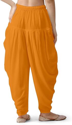 Kolakeer® Women's Loose Fit Rayon Yoga Dhoti Pants Patiala Salwar Harem Pants (Free Size - 26 Inch to 36 Inch in Kuwait