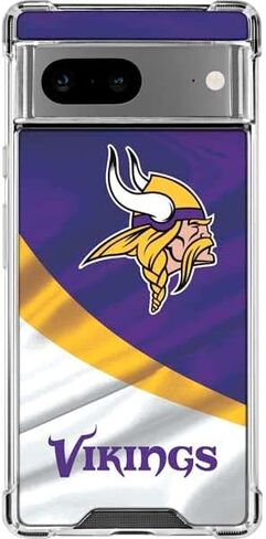 Skinit Clear Phone Case Compatible with Google Pixel 7a - Officially Licensed NFL Minnesota Vikings Design in Saudi Arabia