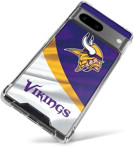 Skinit Clear Phone Case Compatible with Google Pixel 7a - Officially Licensed NFL Minnesota Vikings Design in Saudi Arabia