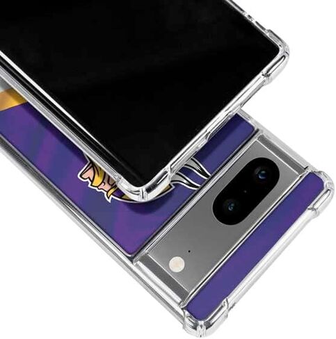 Skinit Clear Phone Case Compatible with Google Pixel 7a - Officially Licensed NFL Minnesota Vikings Design in Saudi Arabia