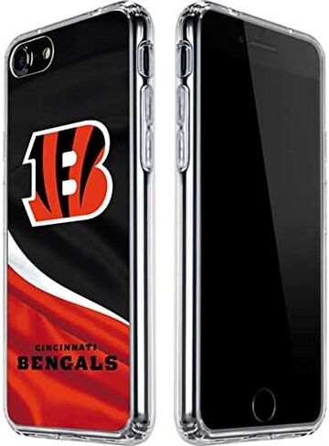 Skinit Clear Phone Case Compatible with iPhone SE (2nd & 3rd Gen) - Officially Licensed NFL Cincinnati Bengals Design in Saudi Arabia