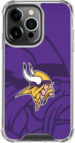 Skinit Clear Phone Case Compatible with iPhone 16 Pro - Officially Licensed NFL Minnesota Vikings Double Vision Design in Saudi Arabia