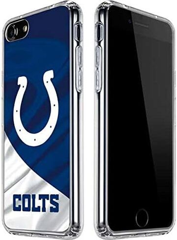 Skinit Clear Phone Case Compatible with iPhone SE (2nd & 3rd Gen) - Officially Licensed NFL Indianapolis Colts Design in Saudi Arabia