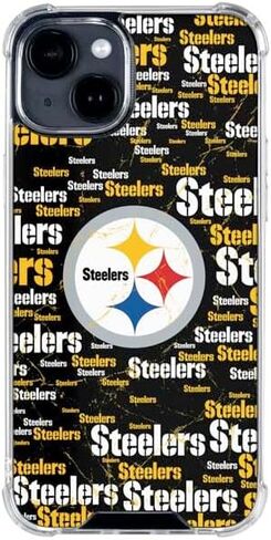 حالة Skinit Clear Phone Case متوافقة مع iPhone 15 - NFL Pittsburgh Steelers Black Blast Design in Saudi Arabia