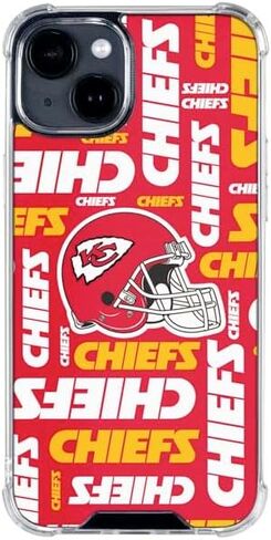 Skinit Clear Phone Case متوافق مع iPhone 15 Plus - NFL Kansas City Chief Red Blast Design in Saudi Arabia