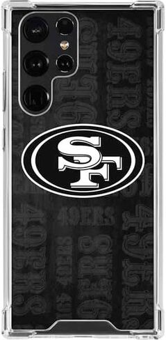 Skinit Clear Phone Case Compatible with Galaxy S23 Ultra - Officially Licensed NFL San Franciso 49ers Black & White Design in Saudi Arabia