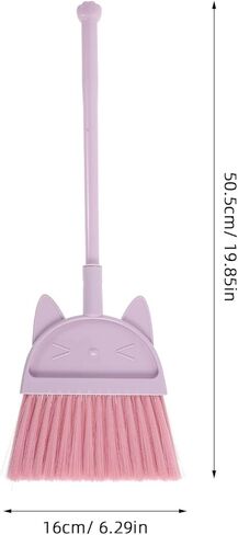 Cabilock Broom مع Cat Design Plastic Broom لتنظيف المدارس المنزلية خفيفة الوزن وممتع لتدريس عادات النظافة in Kuwait
