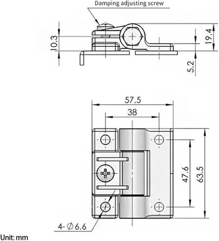 Plastic Nylon Damping Hinges Adjustable Torque 1Pcs(White) in Kuwait