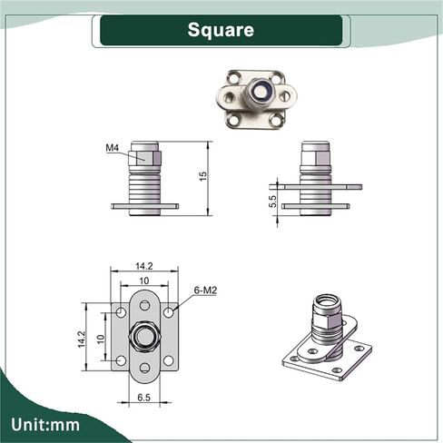 Stainless Steel 360 Degree Positionable Damping Hinge1Pcs(Square,0.5N.m) in Saudi Arabia