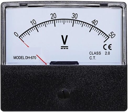 DH-670 DC Voltmeter Pointer Meter 1V 2V 5V 10V 15V 20V 25V 30V 50V 75V 100V 150V 200V 300V 450V 500V 600V 1PCS (200V) in Saudi Arabia